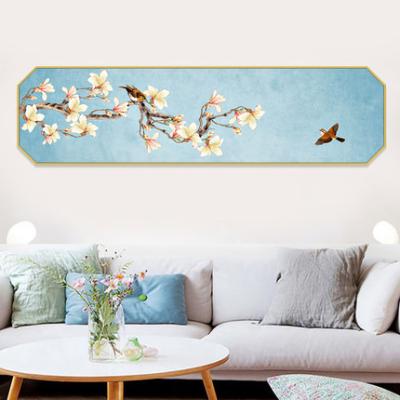 China Eco-friendly Chinese octagonal floral bedroom bedside living room decoration painting new tongue bird room hotel model painting for sale