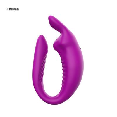 China Silicone+ABS U Shape Wearable Remote Control Vibrator G Spot Clitoris Stimulator For Couples Female for sale