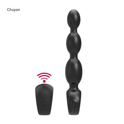 China Rechargeable Black Anal Beads Vibrator Butt Plug Prostate Massager Anal Sex Toys For Women Men for sale