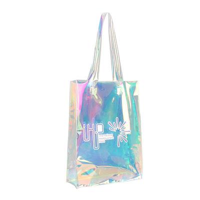 China Reusable Transparent PVC Tote Bag Custom Clear Shopping Bag With Logo Printed Luxury Gift Packaging Bag for sale