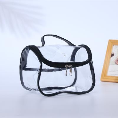 China Reusable Custom Waterproof PVC Leather Clear Makeup Travel Bag Toiletry PU Private Label Cosmetic Bag for sale