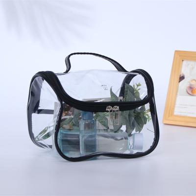 China Stock Women Wash Reusable Plastic Cosmetic Bag Cosmetic Bag Transparent PVC for sale