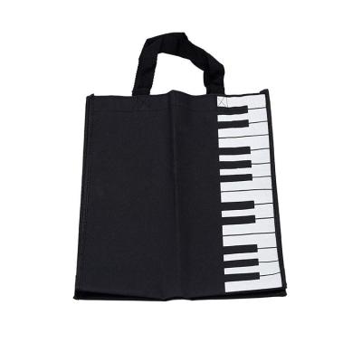 China Retro Korean Eco-friendly Single Shoulder Bag Large Capacity Piano Printing Canvas Tote Bag Shopping Bag for sale