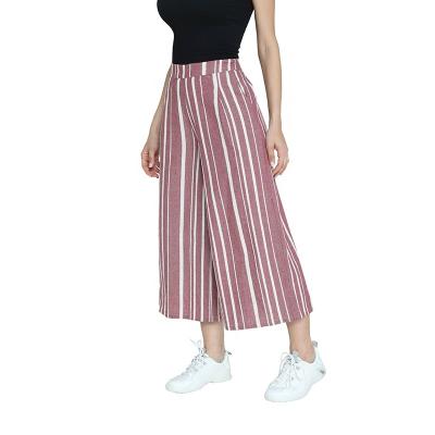 China FASHION COMFORTABLE CASUAL LADIES WIDE-LEG PANTS breathable LOOSE NINTH PANTS for sale