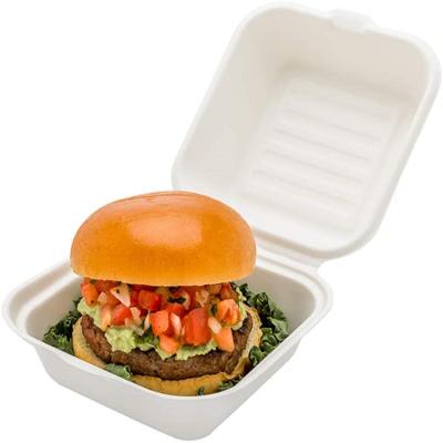 China 100% Eco-friendly Grease Resistant Compostable Biodegradable Sugar Cane Bagasse To Take Out Burger Box for sale