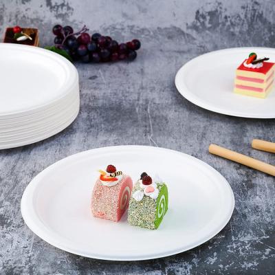 China Party Decoration Eco-friendly 100% Compostable Sugarcane Bagasse Dinner Plate For Wedding Party Supply for sale