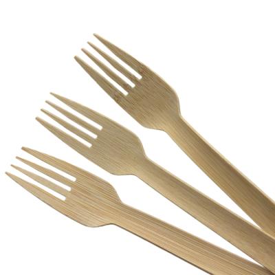 China 100% Natural Biodegradable Compostable Eco-Friendly Food Grade Bamboo Travel Cutlery Set Disposable Spoon and Fork for sale