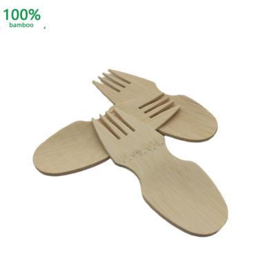 China 100% Compostable Biodegradable Disposable Cutlery Bamboo Spork Eco-Friendly Compostable For Party for sale