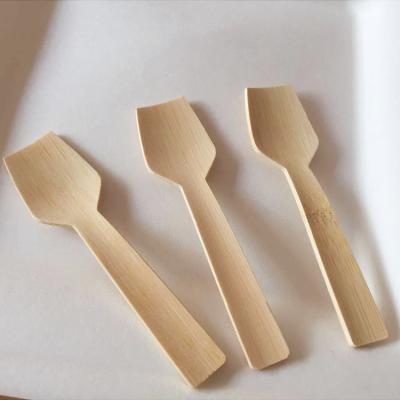 China Biodegradable Eco-Friendly Eco-Friendly Natural Bamboo Dessert Ice Cream Disposable Spoons for sale