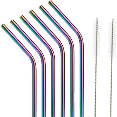 China Eco Friendly Reusable Straw Metal Stainless Steel Straws For Cold Beverage Cocktail Coffee for sale