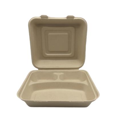 China Disposable Eco-friendly Bagasse Compostable Biodegradable Food Container Take Away Fast Food Packaging for sale