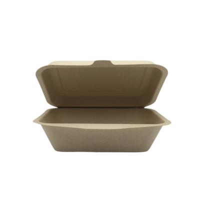 China Eco-friendly Biodegradable Compostable BPA Free Plant Fiber Clamshell Organic Box For Take Away for sale