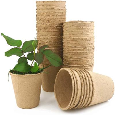 China Planting Seedling Garden Seedling Cup Germination Seed Starter Paper Pulp Plant Biodegradable Flower Pot for sale