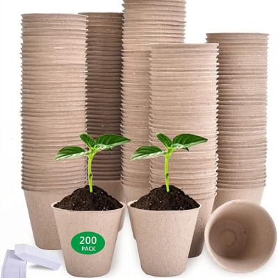 China Planting Seedling Pulp Seedling Tray Flower Seed Biodegradable Planter Around Paper Pulp Nursery Pots for sale