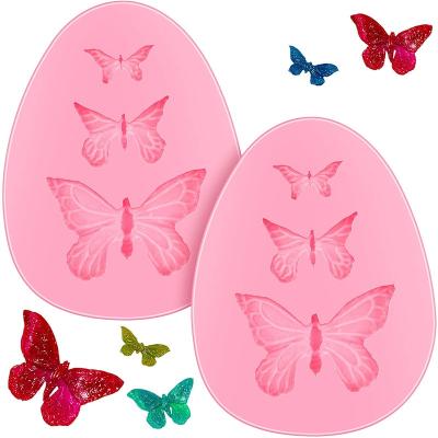 China Viable Butterfly Silicone Molds Mini Butterfly Fondant Cake Baking Mold Cupcake Decorating Tool For Cake DIY Homemade Polymer Clay for sale