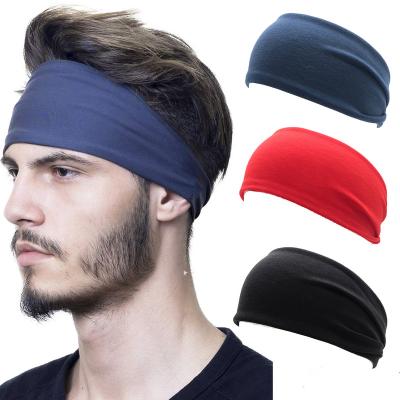 China Unisex Cotton Solid Color Sport Yoga Headband Elastic Hair Bands For Women Men Stretch Outdoor Sweat Headband Fitness Head Bands for sale