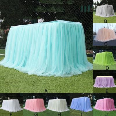 China Disposable Elastic Table Decoration Tulle Tablecloth Tablecloth For Wedding Party Disposable Elastic Table Decoration Tulle Tutu Textile Home Accessories H1 for sale