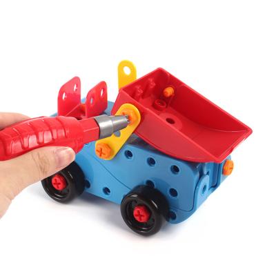 China Car toys with electric drill mold car STEM kids games puzzle building blocks brick building toys for kids with electric drill for sale