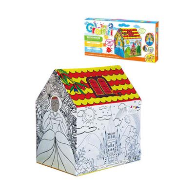 China With 8 Nylon Watercolor Pens Polyester Cloth Diy Graffiti Painting Toy 3D Play House Kids Tent With 8 Pens for sale