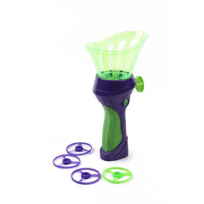 China Pull Line Plastic Flying Disc Saucer String Toy Handle Design Rotating Outdoor Pull Line For Children for sale