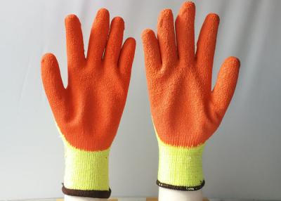 China 10 Met een laag bedekte maat het Latex Gloves Gele Katoen/Polyester die voor Bouw wordt gebreid Te koop