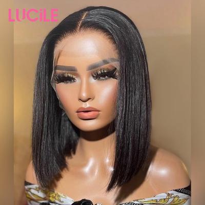 China Water Wave Wholesale Custom Logo 100 Human Hair Virgin Frontal Wigs Silky Straight Lead Wave Wig for sale