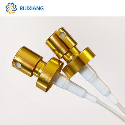 China Non Spill 21mm Non Spill Aluminium Spray Pump 20.8mm  Factory Smooth Ribbed Fine Mist Spray Pump From RUIXIANG for sale