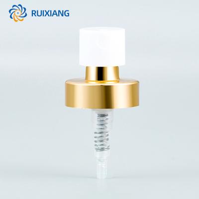 China Non Spill RUIXIANG Perfume Bottles Usage Aluminum Material 20mm Crimp Perfume Silver Spray Pump for sale