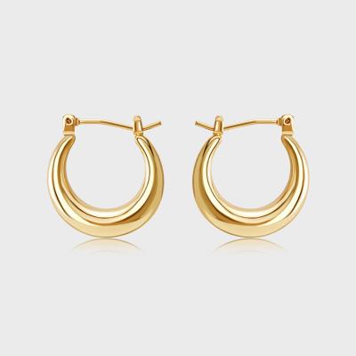 China Fashion personality 1.8cm width 18k gold CLASSIC gold studs earing mini ear clip jewelry circle earrings for sale