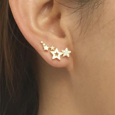 China Fashion classic simple gold star stud shiny earrings and rose gold stud earrings women for sale