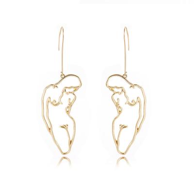 China Sexy Women's Naked Body Art Dangle Hollow Earrings CLASSIC Artistic Body Earrings for sale