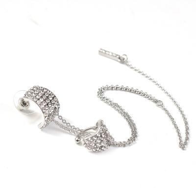 China Wholesale New Fashion Classic Full Silver Plated Diamonds Ear Cuff for sale