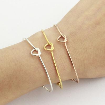 China Female Cuff Rose Gold Bangle European American CLASSIC Knot Bracelet Metal Bangle Bracelets for sale