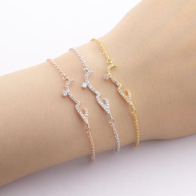 China CLASSIC Saudi Arabian Arabic Word Letter Charm Gold Plated Bracelet Jewelry Women Girls Happy Birthday Gift Ideas for sale