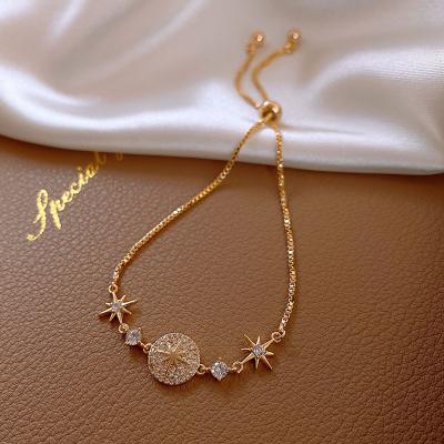 China Wholesale CLASSIC European Fashion Bracelets 14k Jewelry Copper Luxury Gold Plated Star Favor Design for sale