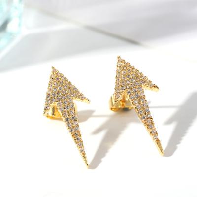 China Classic Gold Arrow Clip Earring No Pierced High Grade Crystal Zircon Women Jewelry Cute Earring Clip On Earrings for sale