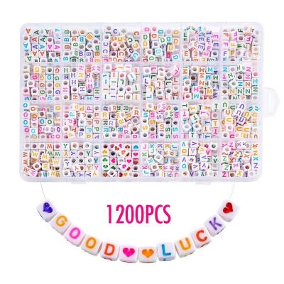 China Letter Beads Bracelet Making Kit Letter Beads Square Digital Alphabet Beads for DIY Open Acrylic Beads for Making Bracelet and Necklace Gifts for sale