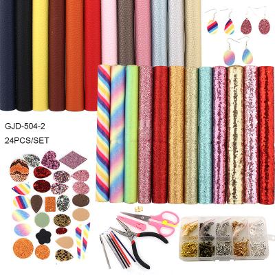 China Leather Earring Making Kit 24PCS/SET Earring Making Supplies Amazon Earring Making Kit With Templates Leather Earring Making Kit for sale