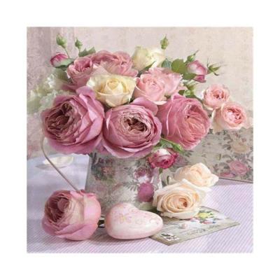 China GJ DP134 DIY 5D Roses Decor Modern Custom Diamond Painting Flowers Gift for sale