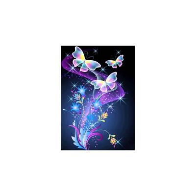 China New 5D Diamond Painting Butterfly Picture Modern Custom Short Fiber Canvas GJ DP035 Full Drill Canvas Painting for sale