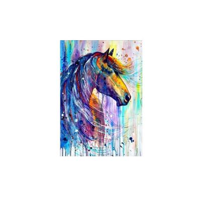 China Modern Hot Sale GJDP034 Diamond 5D Painting Horse Picture Custom Short Fiber Canvas Full Drill Canvas Painting for sale