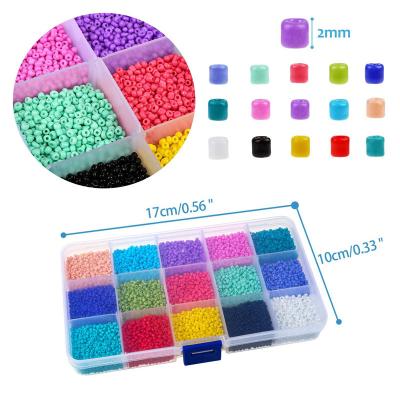 China DIY Jewelry Making Glass Seed Beads 3mm 15 Multicolor Small Round Beads Diy Kits For Kids DIY Jewelry Craft Making for sale