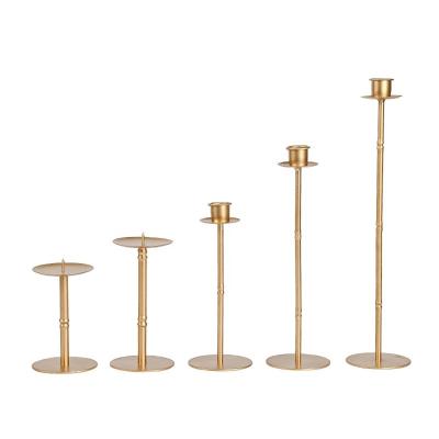 China Home Decoration Hot Amazon On The Candlestick Antique Wedding Metal Pillar Tapered Candlestick For Home Decoration Gold Candlestick Sconce for sale