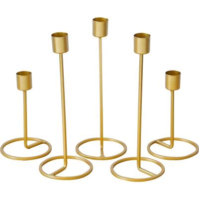 China Home Decoration Hot Amazon On The Candlestick Antique Wedding Metal Pillar Tapered Candlestick For Home Decoration Gold Candlestick Sconce for sale