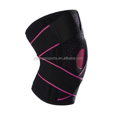 China Adult Adjustable Strap Knee Brace Elastic Sports Knee Sleeve Neoprene Knee Support for sale