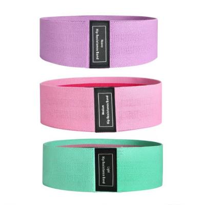 China Polyester fabric Wholesale Custom Logo 3 level Elastic Workout fitness Yoga Anti Slip Cotton Fabric loop bands Hip Booty bands resistance bands for sale