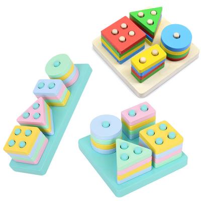 China Baby Toys Wooden Rainbow Eco-friendly Material Building Block Music Model Learning Educational Toys for sale