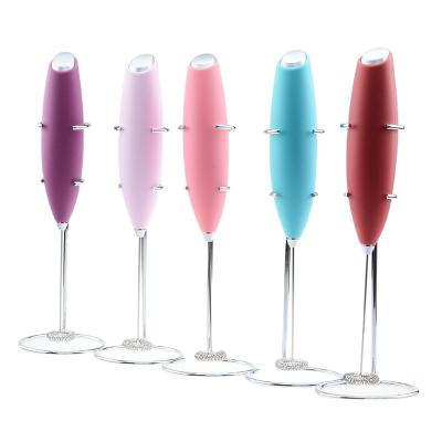 China Sustainable Handheld Electric Battery Operated Milk Frother With Stand Milk Frother for sale