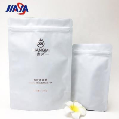 China Moisture Proof Customize Film Powder Yin Yang Packaging Bag Food Stand Up Zipper Aluminum Foil Bag Frosted Transparent Facial Mask Packaging for sale