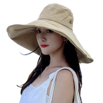 China Image Hot Sale Quality Designer Adult Woman Straw Sun Large Brim Bucket Casual Foldable Hat for sale